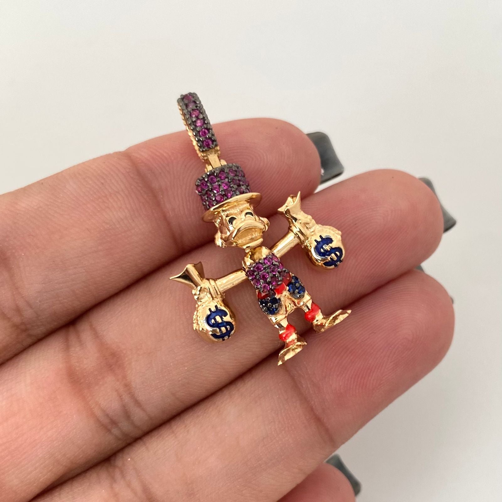 Dije pato rio rico casting Oro amarillo 18k 4,95 Gr / 3,6 Cm